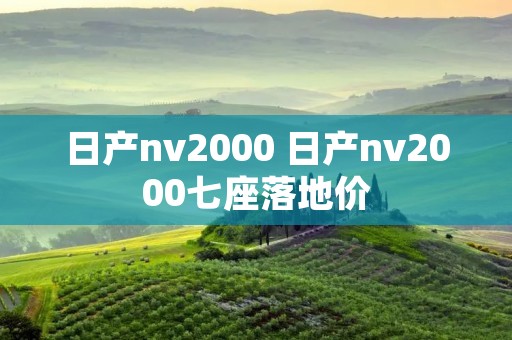 日产nv2000 日产nv2000七座落地价 日产nv2000 日产nv2000七座落地价
