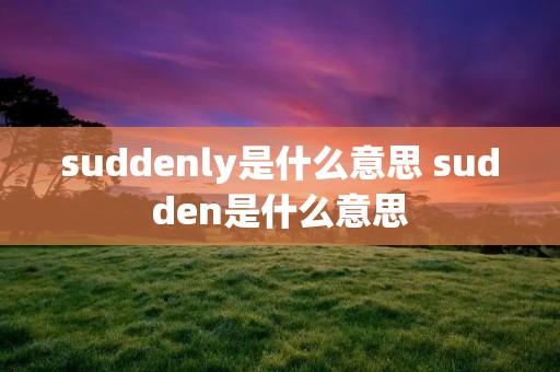 suddenly是什么意思 sudden是什么意思