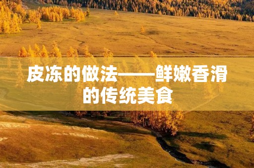 皮冻的做法——鲜嫩香滑的传统美食