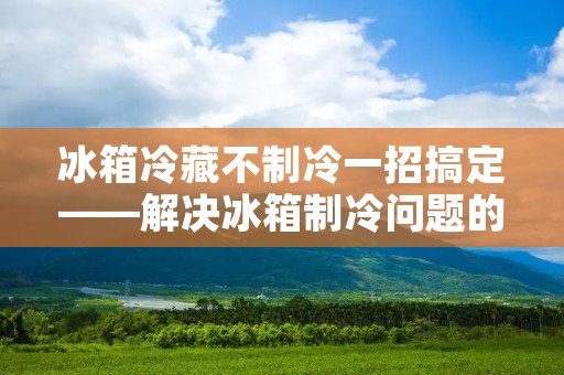 冰箱冷藏不制冷一招搞定——解决冰箱制冷问题的有效方法 冰箱冷藏不制冷一招搞定——解决冰箱制冷问题的有效方法