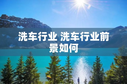 洗车行业 洗车行业前景如何 洗车行业 洗车行业前景如何