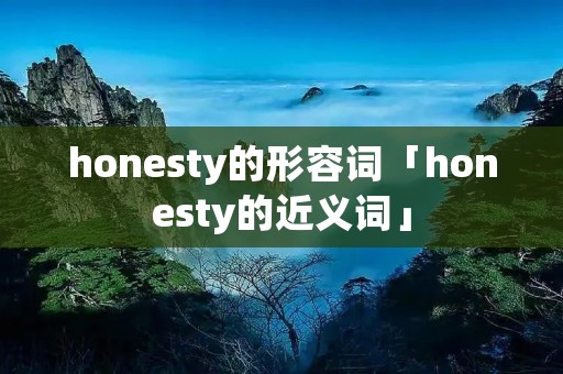 honesty的形容词「honesty的近义词」