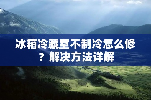 冰箱冷藏室不制冷怎么修？解决方法详解