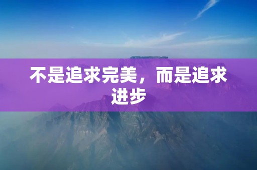 不是追求完美,而是追求进步