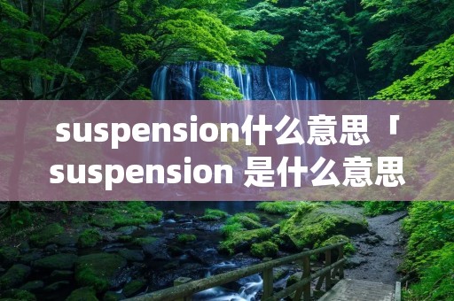 suspension什么意思「suspension 是什么意思」