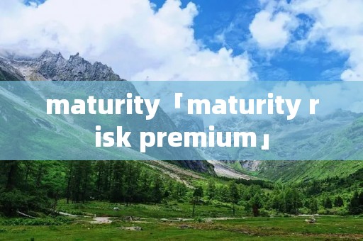maturity「maturity risk premium」