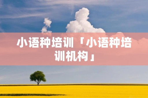 小语种培训「小语种培训机构」 小语种培训「小语种培训机构」