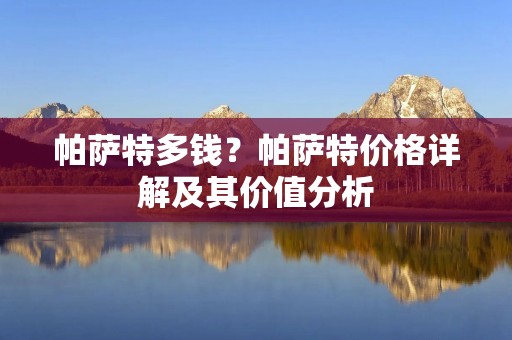 帕萨特多钱？帕萨特价格详解及其价值分析