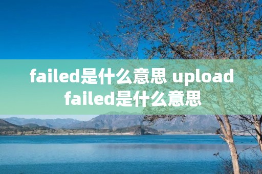 failed是什么意思 upload failed是什么意思