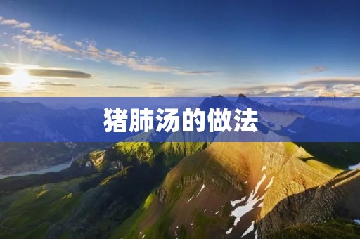 猪肺汤的做法