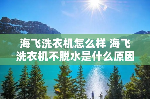 海飞洗衣机怎么样 海飞洗衣机不脱水是什么原因 海飞洗衣机怎么样 海飞洗衣机不脱水是什么原因