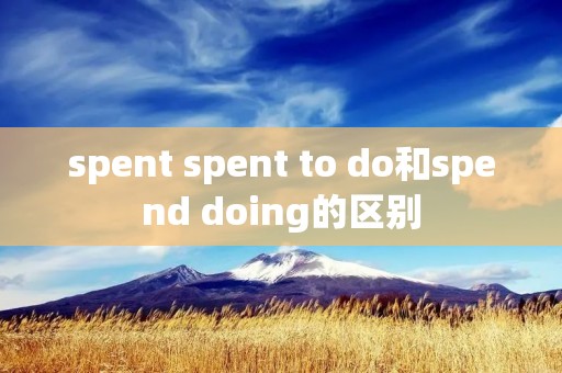 spent spent to do和spend doing的区别