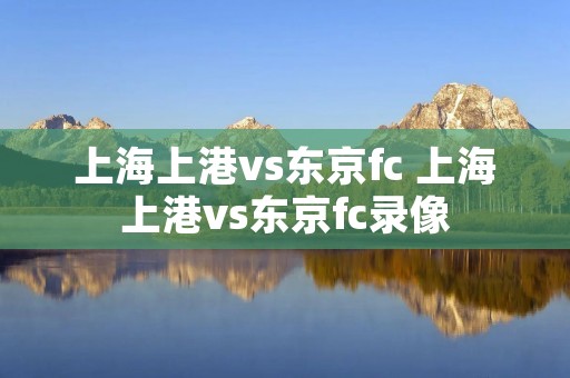 上海上港vs东京fc 上海上港vs东京fc录像