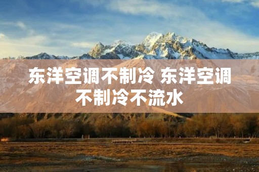 东洋空调不制冷 东洋空调不制冷不流水 东洋空调不制冷 东洋空调不制冷不流水