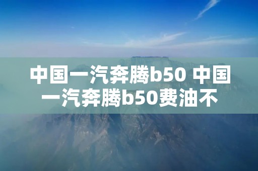 中国一汽奔腾b50 中国一汽奔腾b50费油不