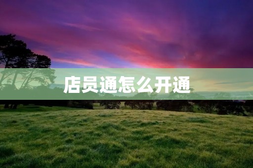 店员通怎么开通:助力店铺管理的智能工具