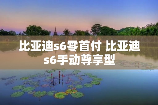 比亚迪s6零首付 比亚迪s6手动尊享型