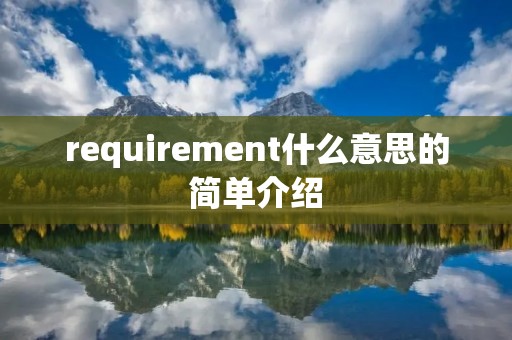 requirement什么意思的简单介绍