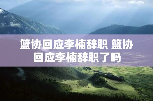 篮协回应李楠辞职 篮协回应李楠辞职了吗