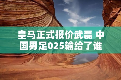 皇马正式报价武磊 中国男足025输给了谁