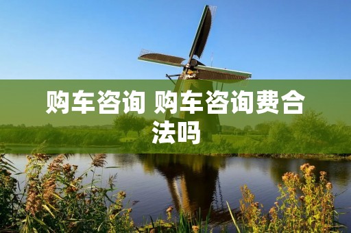 购车咨询 购车咨询费合法吗