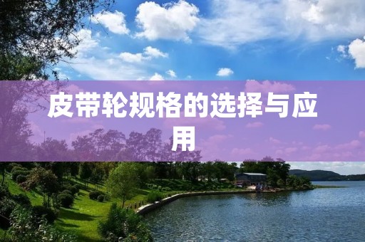 皮带轮规格的选择与应用