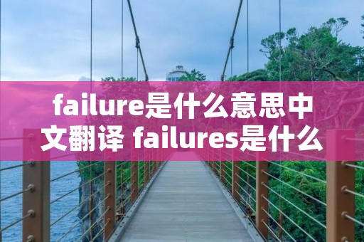 failure是什么意思中文翻译 failures是什么意思中文