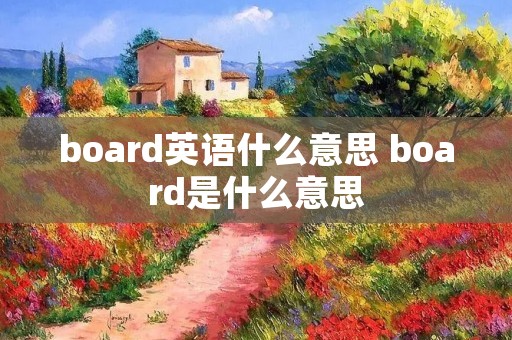 board英语什么意思 board是什么意思