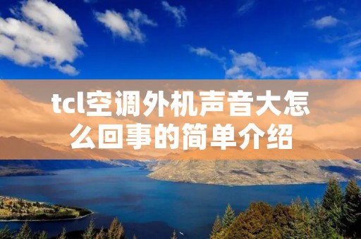 tcl空调外机声音大怎么回事的简单介绍
