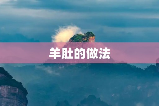 羊肚的做法:传统美味的独特做法 羊肚的做法:传统美味的独特做法