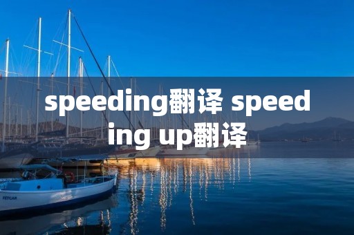 speeding翻译 speeding up翻译