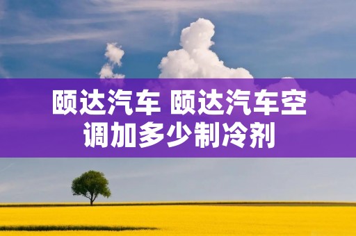 颐达汽车 颐达汽车空调加多少制冷剂 颐达汽车 颐达汽车空调加多少制冷剂