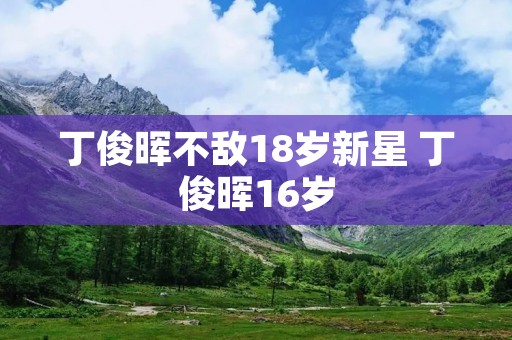 丁俊晖不敌18岁新星 丁俊晖16岁