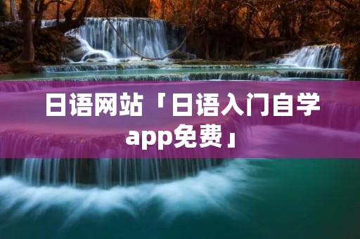 日语网站「日语入门自学app免费」
