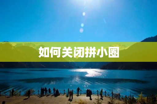 如何关闭拼小圈