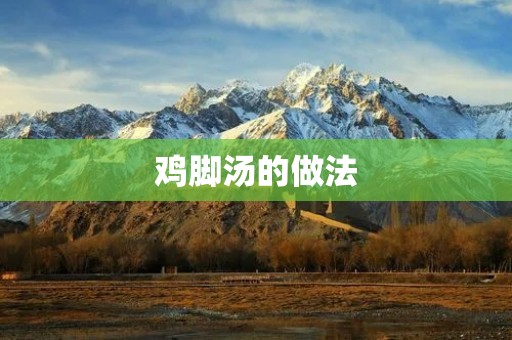 鸡脚汤的做法