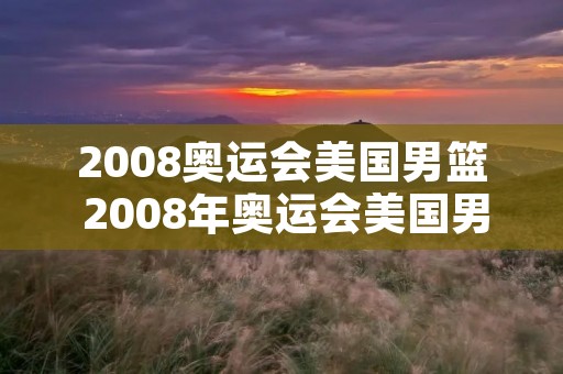 2008奥运会美国男篮 2008年奥运会美国男篮数据