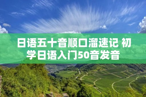 日语五十音顺口溜速记 初学日语入门50音发音