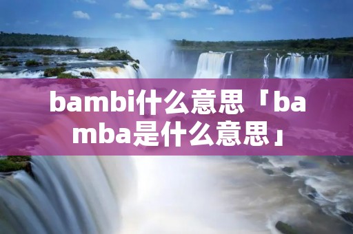 bambi什么意思「bamba是什么意思」