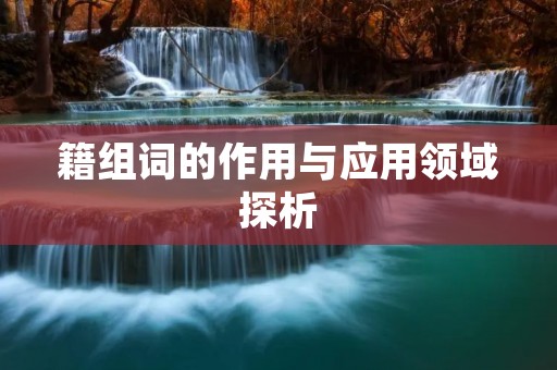 籍组词的作用与应用领域探析