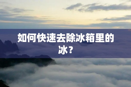 如何快速去除冰箱里的冰？