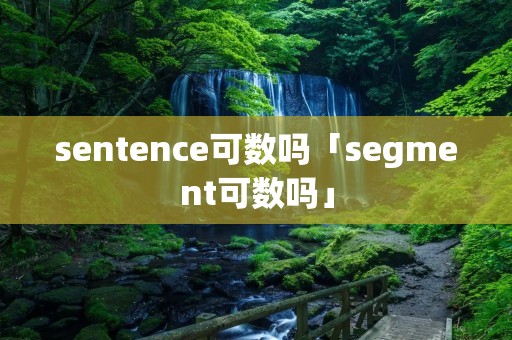 sentence可数吗「segment可数吗」