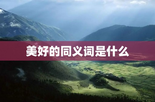 美好的同义词是什么