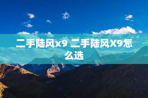 二手陆风x9 二手陆风X9怎么选 二手陆风x9 二手陆风X9怎么选