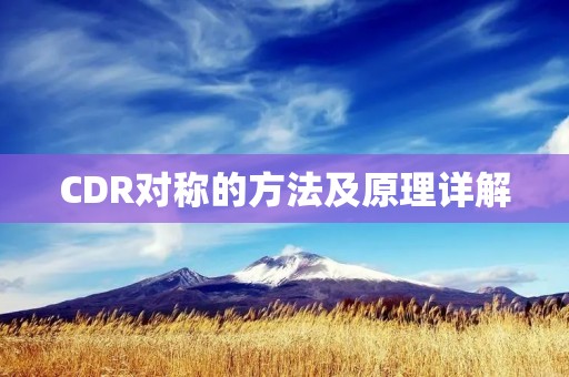 CDR对称的方法及原理详解