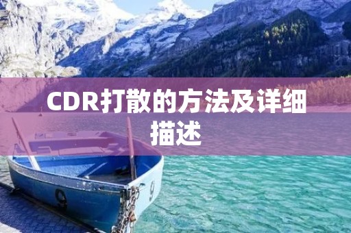 CDR打散的方法及详细描述