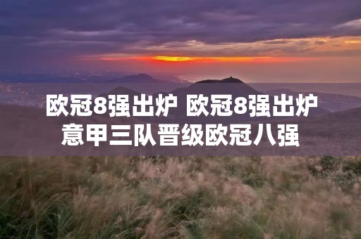 欧冠8强出炉 欧冠8强出炉意甲三队晋级欧冠八强