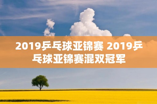 2019乒乓球亚锦赛 2019乒乓球亚锦赛混双冠军