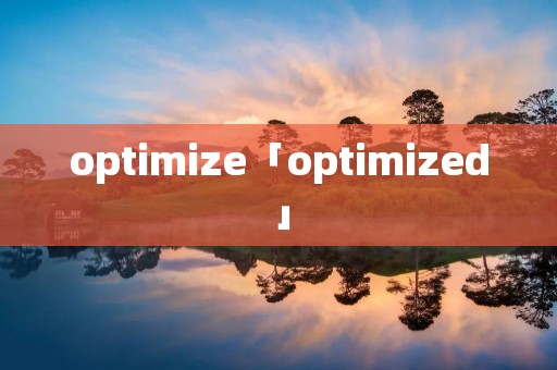 optimize「optimized」