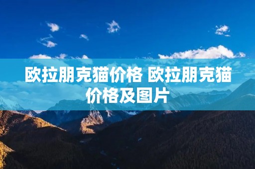 欧拉朋克猫价格 欧拉朋克猫价格及图片